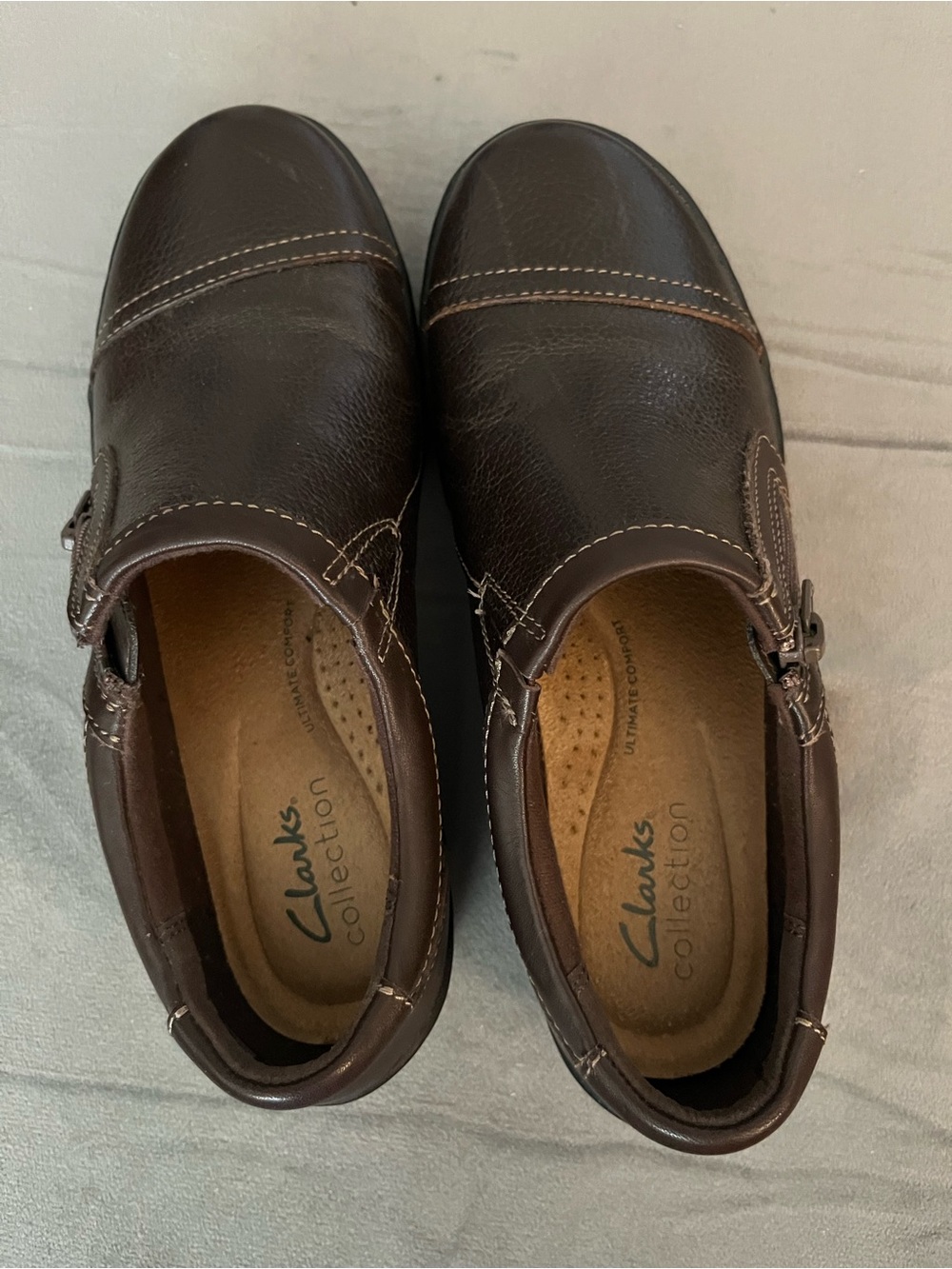 Clarks Women’s Carleigh Ray Dark Brown Leather Slip-On
